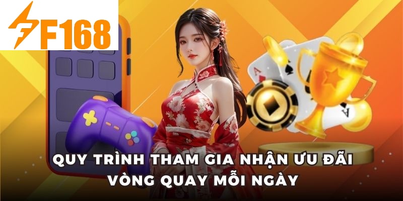 F168 Tặng Vòng Quay May Mắn Mỗi Ngày Cho Hội Viên 5 Quy trình tham gia nhận ưu đãi vòng quay mỗi ngày